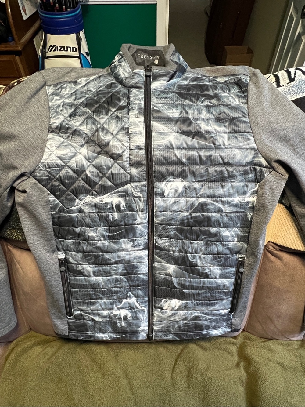 Grey GREYSON Yukon Full Zip Quilted Smokescreen Men's Jacket M
